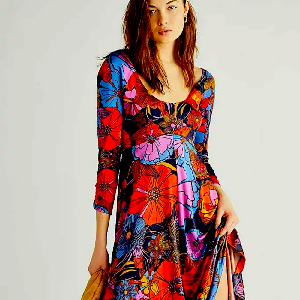 free people maxi long sleeve dress